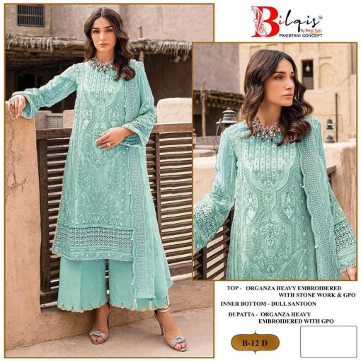 Bilqis B 12 A D Organza Salwar Suit Catalog 4 Pcs 4 510x510 - Bilqis B 12 A-D Organza Salwar Suit Catalog 4 Pcs