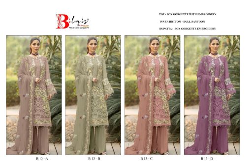 Bilqis B 13 A D Georgette Salwar Suit Catalog 4 Pcs 5 510x340 - Bilqis B 13 A-D Georgette Salwar Suit Catalog 4 Pcs