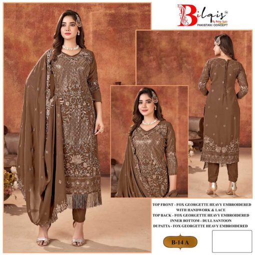 Bilqis B 14 A D Georgette Salwar Suit Catalog 4 Pcs 1 510x510 - Bilqis B 14 A-D Georgette Salwar Suit Catalog 4 Pcs