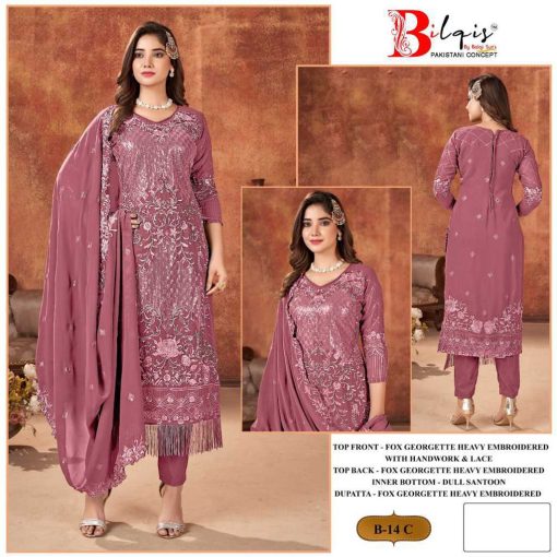 Bilqis B 14 A D Georgette Salwar Suit Catalog 4 Pcs 3 510x510 - Bilqis B 14 A-D Georgette Salwar Suit Catalog 4 Pcs