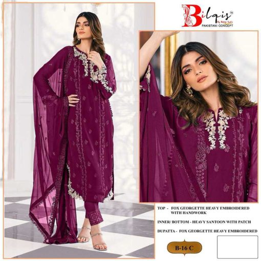 Bilqis B 16 A D Georgette Salwar Suit Catalog 4 Pcs 3 510x510 - Bilqis B 16 A-D Georgette Salwar Suit Catalog 4 Pcs