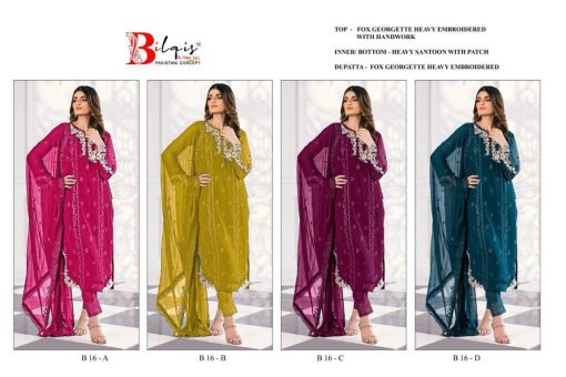 Bilqis B 16 A D Georgette Salwar Suit Catalog 4 Pcs 5 510x340 - Bilqis B 16 A-D Georgette Salwar Suit Catalog 4 Pcs