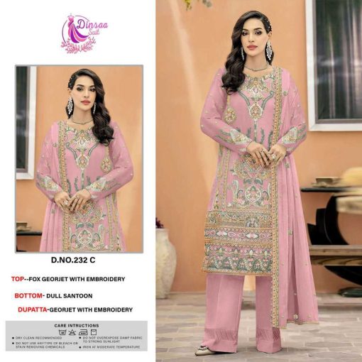Dinsaa DS 232 A D Georgette Salwar Suit Catalog 4 Pcs 1 510x510 - Dinsaa DS 232 A-D Georgette Salwar Suit Catalog 4 Pcs