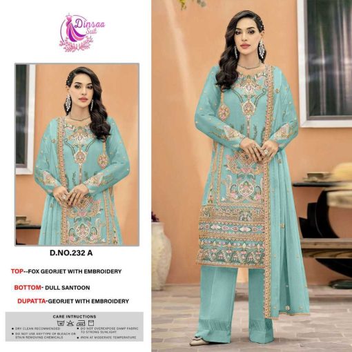 Dinsaa DS 232 A D Georgette Salwar Suit Catalog 4 Pcs 3 510x510 - Dinsaa DS 232 A-D Georgette Salwar Suit Catalog 4 Pcs