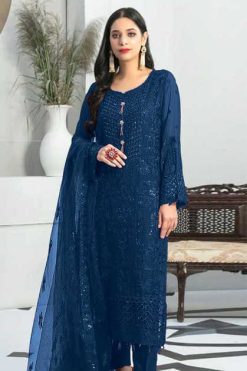 Dinsaa DS 235 A-D Georgette Salwar Suit Catalog 4 Pcs