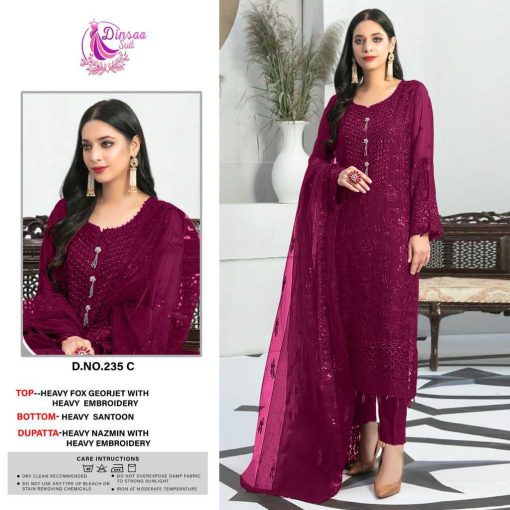 Dinsaa DS 235 A D Georgette Salwar Suit Catalog 4 Pcs 3 510x510 - Dinsaa DS 235 A-D Georgette Salwar Suit Catalog 4 Pcs