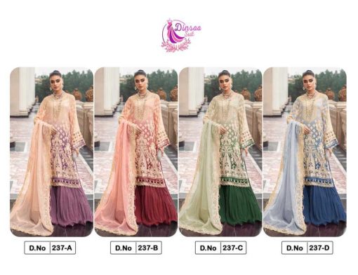 Dinsaa DS 237 A D Georgette Salwar Suit Catalog 4 Pcs 5 510x392 - Dinsaa DS 237 A-D Georgette Salwar Suit Catalog 4 Pcs