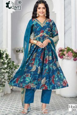 Kinti Libaas Vol 3 Aliya Cut Kurti with Dupatta Bottom Catalog 6 Pcs