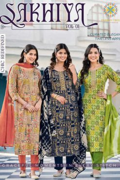 Passion Tree Sakhiya Vol 1 Kurti with Dupatta Bottom Rayon Catalog 8 Pcs