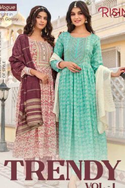 Passion Tree Trendy Vol 1 Nyra Cut Kurti with Dupatta Bottom Fancy Catalog 7 Pcs