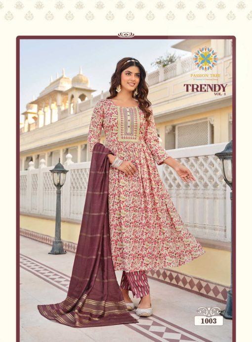 Passion Tree Trendy Vol 1 Nyra Cut Kurti with Dupatta Bottom Fancy Catalog 7 Pcs 5 510x692 - Passion Tree Trendy Vol 1 Nyra Cut Kurti with Dupatta Bottom Fancy Catalog 7 Pcs