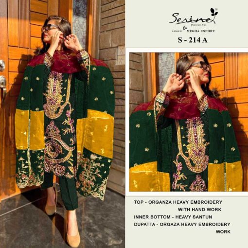 Serene S 214 A D Organza Salwar Suit Catalog 4 Pcs 1 510x510 - Serene S 214 A-D Organza Salwar Suit Catalog 4 Pcs