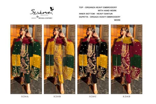 Serene S 214 A D Organza Salwar Suit Catalog 4 Pcs 17 510x340 - Serene S 214 A-D Organza Salwar Suit Catalog 4 Pcs