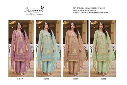 Serene S 234 A D Organza Salwar Suit Catalog 4 Pcs 13 510x340 - Serene S 234 A-D Organza Salwar Suit Catalog 4 Pcs