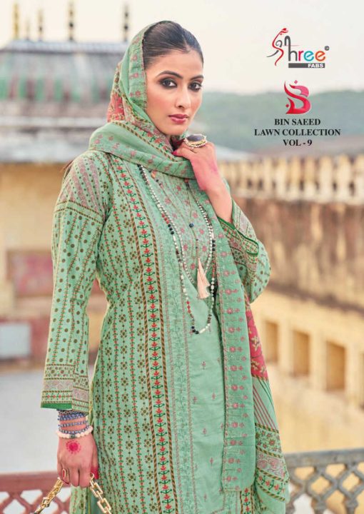 Shree Fabs Bin Saeed Lawn Collection Vol 9 Cotton Salwar Suit Catalog 3 Pcs 1 510x720 - Shree Fabs Bin Saeed Lawn Collection Vol 9 Cotton Salwar Suit Catalog 3 Pcs