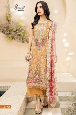 Shree Fabs Needle Wonder Lawn Collection Vol 3 Chiffon Cotton Salwar Suit Catalog 4 Pcs