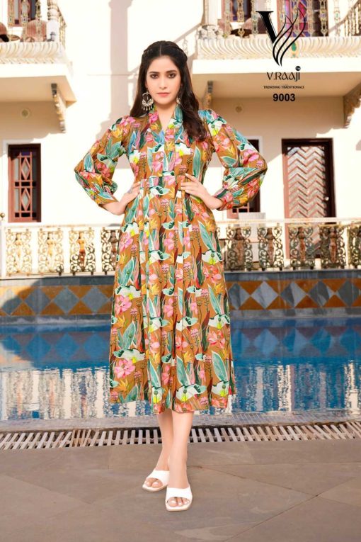 V Raaji Gerua Satin Kurti Catalog 4 Pcs 6 510x765 - V Raaji Gerua Satin Kurti Catalog 4 Pcs