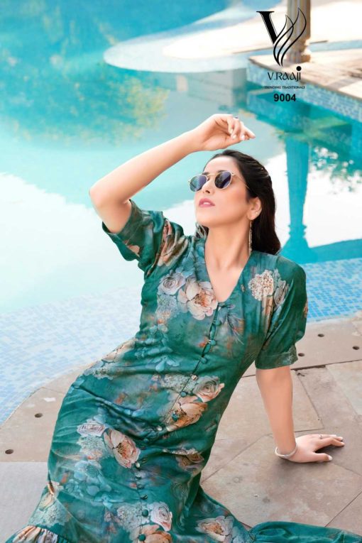 V Raaji Gerua Satin Kurti Catalog 4 Pcs 8 510x765 - V Raaji Gerua Satin Kurti Catalog 4 Pcs