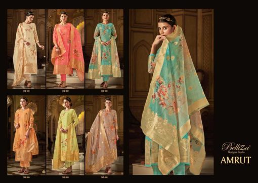 Belliza Amrut Organza Salwar Suit Catalog 6 Pcs 14 510x361 - Belliza Amrut Organza Salwar Suit Catalog 6 Pcs