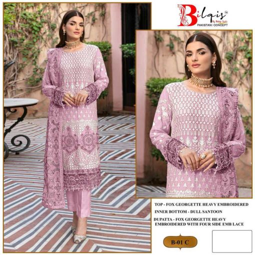 Bilqis B 1 A D Georgette Salwar Suit Catalog 4 Pcs 3 510x510 - Bilqis B 1 A-D Georgette Salwar Suit Catalog 4 Pcs