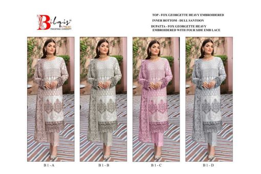 Bilqis B 1 A D Georgette Salwar Suit Catalog 4 Pcs 5 510x340 - Bilqis B 1 A-D Georgette Salwar Suit Catalog 4 Pcs