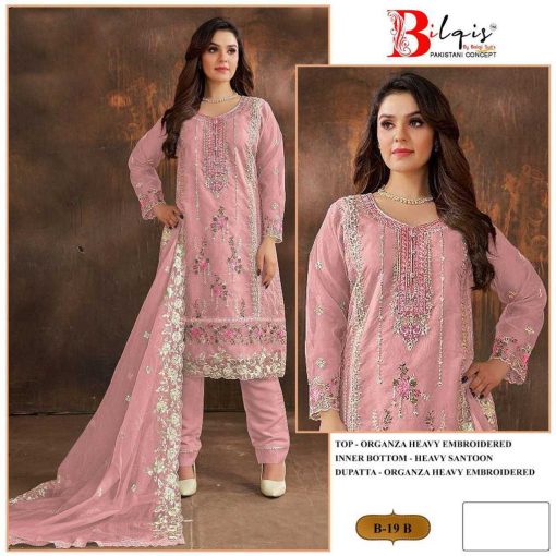 Bilqis B 19 A D Organza Salwar Suit Catalog 4 Pcs 2 510x510 - Bilqis B 19 A-D Organza Salwar Suit Catalog 4 Pcs