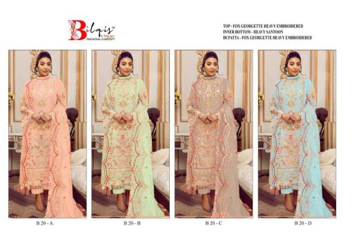 Bilqis B 20 A D Georgette Salwar Suit Catalog 4 Pcs 5 510x340 - Bilqis B 20 A-D Georgette Salwar Suit Catalog 4 Pcs