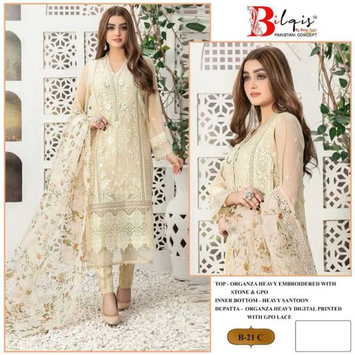 Bilqis B 21 A D Organza Salwar Suit Catalog 4 Pcs 3 510x510 - Bilqis B 21 A-D Organza Salwar Suit Catalog 4 Pcs