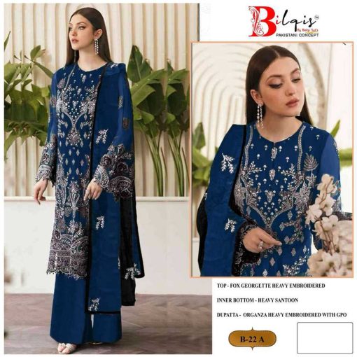 Bilqis B 22 A D Georgette Salwar Suit Catalog 4 Pcs 1 510x510 - Bilqis B 22 A-D Georgette Salwar Suit Catalog 4 Pcs