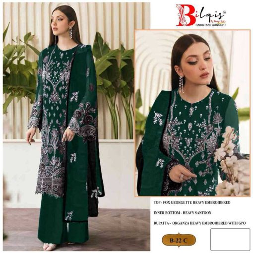 Bilqis B 22 A D Georgette Salwar Suit Catalog 4 Pcs 3 510x510 - Bilqis B 22 A-D Georgette Salwar Suit Catalog 4 Pcs