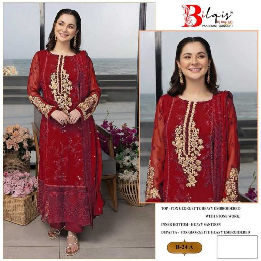 Bilqis B 24 A D Georgette Salwar Suit Catalog 4 Pcs 1 510x510 - Bilqis B 24 A-D Georgette Salwar Suit Catalog 4 Pcs