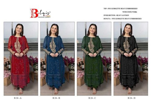 Bilqis B 24 A D Georgette Salwar Suit Catalog 4 Pcs 5 510x340 - Bilqis B 24 A-D Georgette Salwar Suit Catalog 4 Pcs