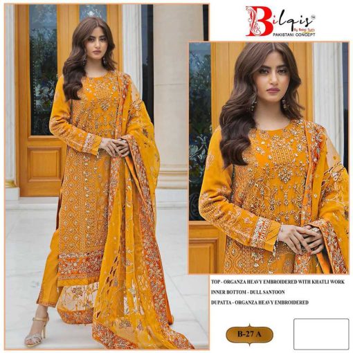 Bilqis B 27 A B Organza Salwar Suit Catalog 2 Pcs 1 510x510 - Bilqis B 27 A-B Organza Salwar Suit Catalog 2 Pcs