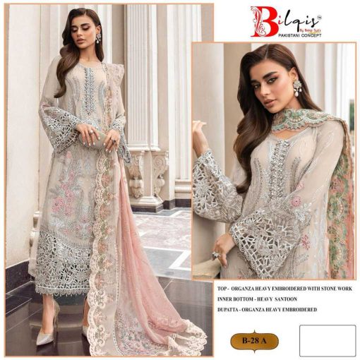 Bilqis B 28 A D Organza Salwar Suit Catalog 4 Pcs 1 510x510 - Bilqis B 28 A-D Organza Salwar Suit Catalog 4 Pcs