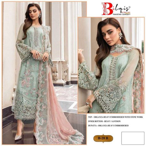 Bilqis B 28 A D Organza Salwar Suit Catalog 4 Pcs 2 510x510 - Bilqis B 28 A-D Organza Salwar Suit Catalog 4 Pcs