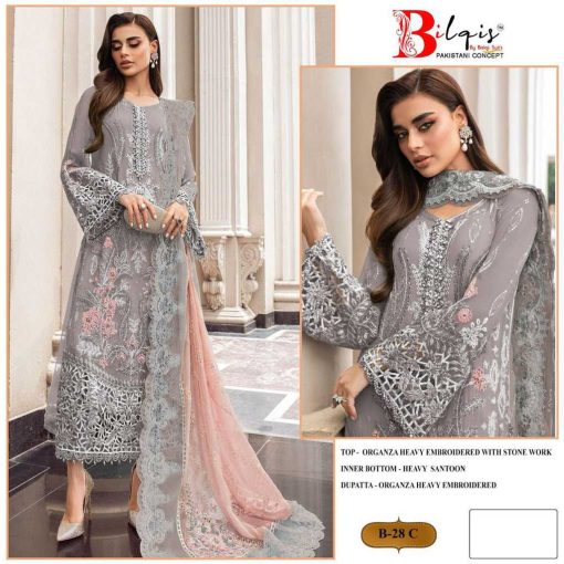 Bilqis B 28 A D Organza Salwar Suit Catalog 4 Pcs 3 510x510 - Bilqis B 28 A-D Organza Salwar Suit Catalog 4 Pcs