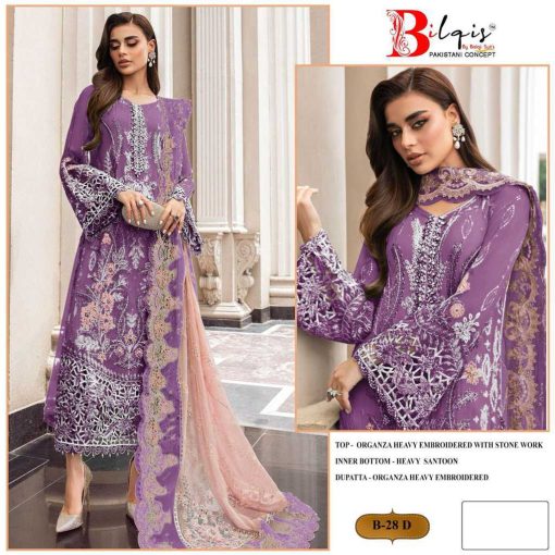 Bilqis B 28 A D Organza Salwar Suit Catalog 4 Pcs 4 510x510 - Bilqis B 28 A-D Organza Salwar Suit Catalog 4 Pcs