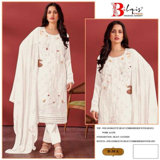 Bilqis B 30 A D Georgette Salwar Suit Catalog 4 Pcs 1 510x510 - Bilqis B 30 A-D Georgette Salwar Suit Catalog 4 Pcs