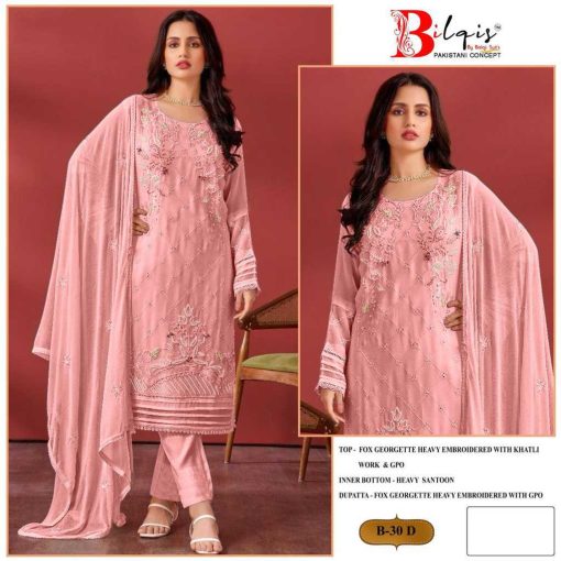 Bilqis B 30 A D Georgette Salwar Suit Catalog 4 Pcs 4 510x510 - Bilqis B 30 A-D Georgette Salwar Suit Catalog 4 Pcs