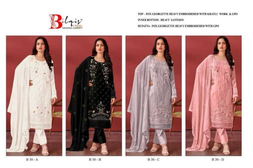 Bilqis B 30 A D Georgette Salwar Suit Catalog 4 Pcs 5 510x340 - Bilqis B 30 A-D Georgette Salwar Suit Catalog 4 Pcs