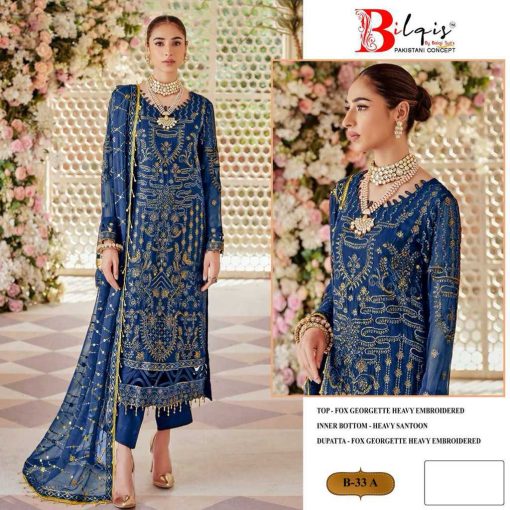 Bilqis B 33 A D Georgette Salwar Suit Catalog 4 Pcs 1 510x510 - Bilqis B 33 A-D Georgette Salwar Suit Catalog 4 Pcs