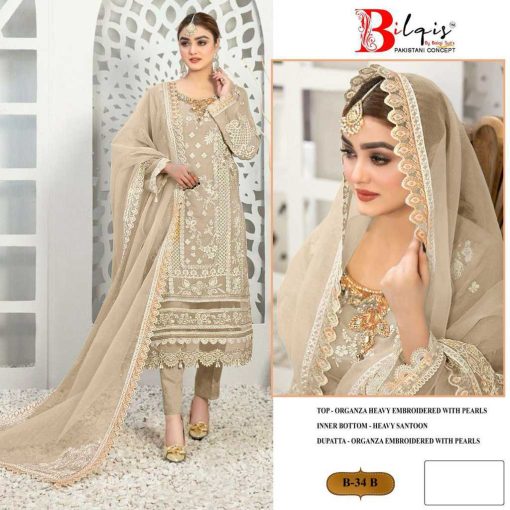 Bilqis B 34 A D Organza Salwar Suit Catalog 4 Pcs 2 510x510 - Bilqis B 34 A-D Organza Salwar Suit Catalog 4 Pcs