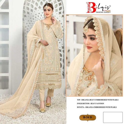 Bilqis B 34 A D Organza Salwar Suit Catalog 4 Pcs 4 510x510 - Bilqis B 34 A-D Organza Salwar Suit Catalog 4 Pcs