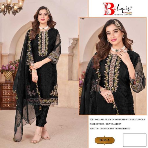 Bilqis B 36 A D Organza Salwar Suit Catalog 4 Pcs 4 510x510 - Bilqis B 36 A-D Organza Salwar Suit Catalog 4 Pcs