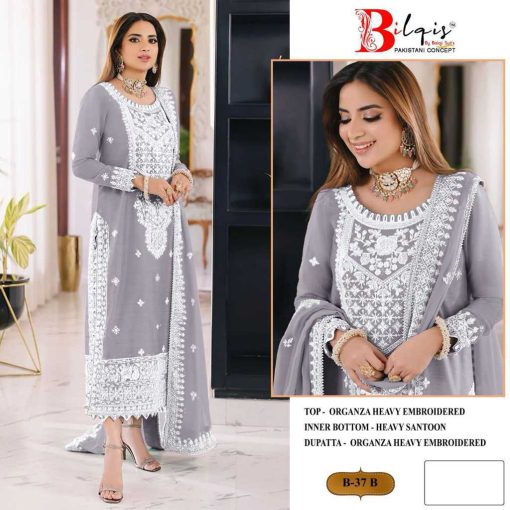 Bilqis B 37 A D Organza Salwar Suit Catalog 4 Pcs 1 510x510 - Bilqis B 37 A-D Organza Salwar Suit Catalog 4 Pcs