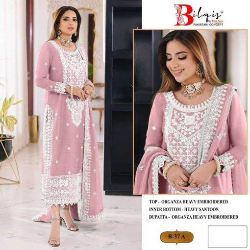 Bilqis B 37 A D Organza Salwar Suit Catalog 4 Pcs 2 510x510 - Bilqis B 37 A-D Organza Salwar Suit Catalog 4 Pcs