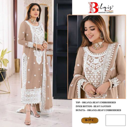 Bilqis B 37 A D Organza Salwar Suit Catalog 4 Pcs 3 510x510 - Bilqis B 37 A-D Organza Salwar Suit Catalog 4 Pcs