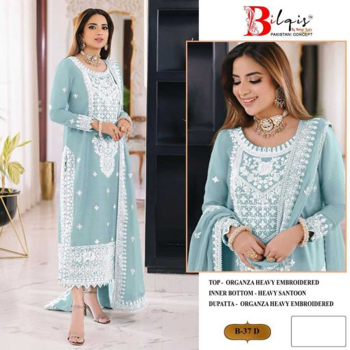 Bilqis B 37 A D Organza Salwar Suit Catalog 4 Pcs 4 510x510 - Bilqis B 37 A-D Organza Salwar Suit Catalog 4 Pcs