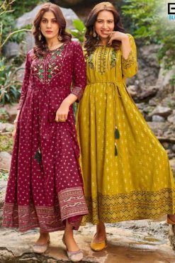 Blue Hills Encounter Vol 10 Rayon Kurti Catalog 8 Pcs