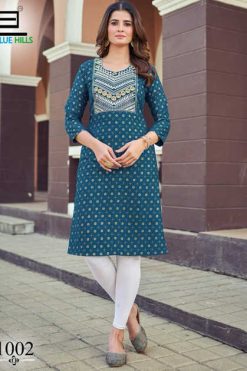 Blue Hills Oreo Rayon Kurti Catalog 8 Pcs